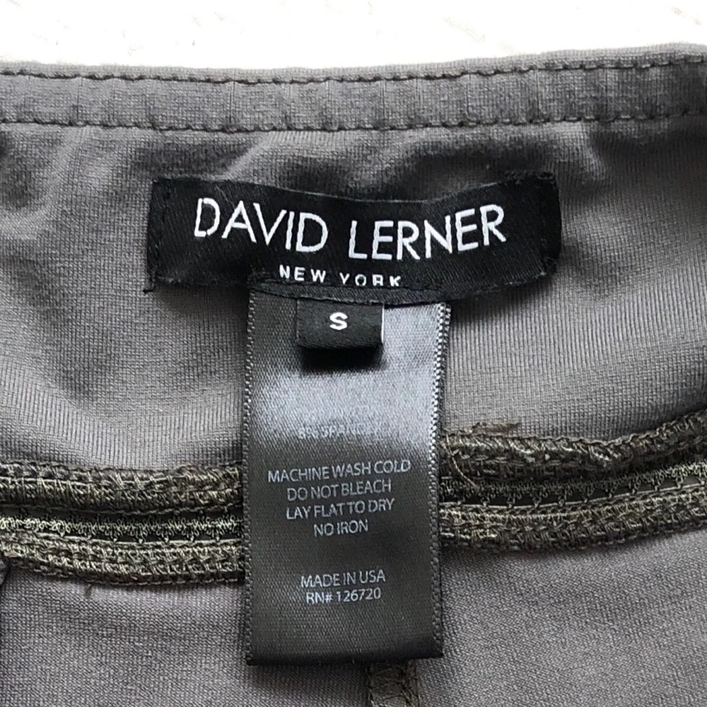 DAVID LERNER Gray Athleisure Workout Athletic Leggings Open Crochet Lace… - Picture 5 of 9